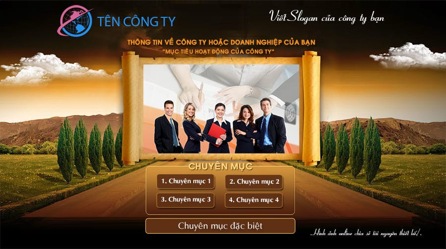 Mẫu thiết kế trang dẫn website cho công ty