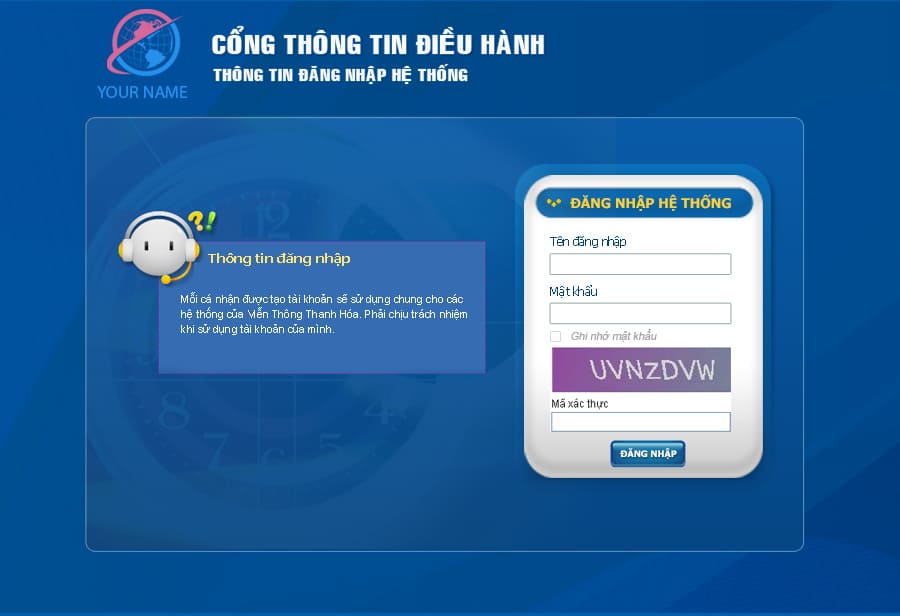Mẫu thiết kế về trang đăng nhập hệ thống điều hành phần mềm