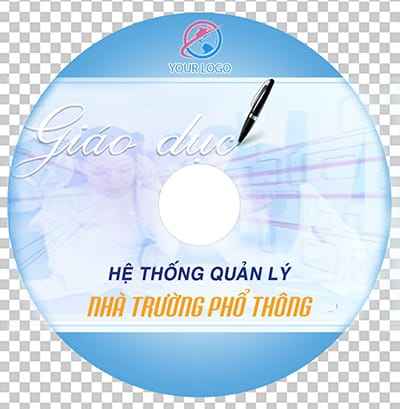 Mẫu thiết kế nhãn đĩa CD về phần mềm quản lý trường học