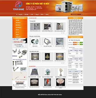 Mẫu thiết kế website đẹp, chuyên nghiệp liên quan tới thiết bị điện