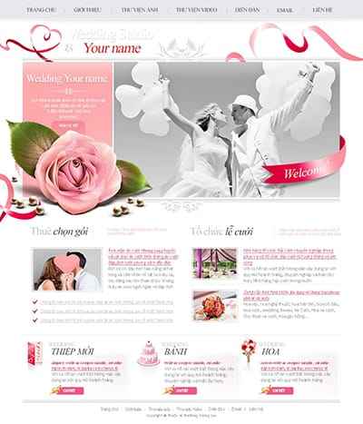 Mẫu thiết kế website về tiệm cưới đẹp chuyên nghiệp
