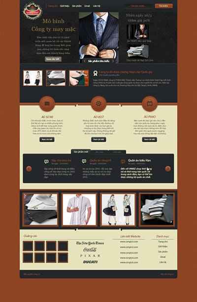Chia sẻ mẫu thiết kế trang chủ website về công ty may mặc tuyệt đẹp