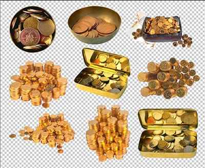 Mẫu những đồng tiền vàng đa được bóc tách loại bỏ nền