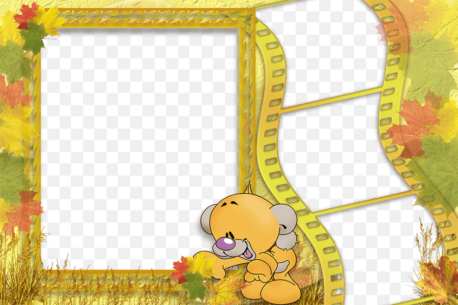 Mẫu thiết kế khung ảnh ghép 4 hình với chú gấu bông trang trí đẹp