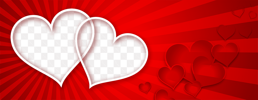 Mẫu thiết kế khung ảnh ghép với hai hình trái tim nghệ thuật đẹp