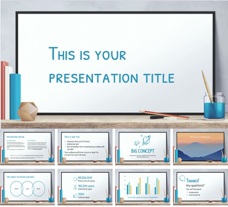 Mẫu Slide powerpoint phù hợp trong lĩnh vực: Giáo dục, sáng tạo, marketing và trẻ em (39 trang)