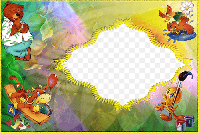 Mẫu thiết kế khung ảnh đẹp về các con vật hoạt hình đáng yêu