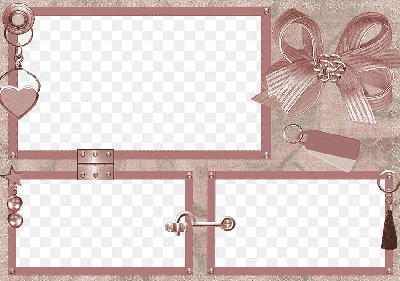 Mẫu thiết kế khung ảnh 3 trang trí với chiếc nơ nghệ thuật