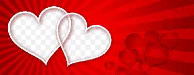 Mẫu thiết kế khung ảnh ghép với hai hình trái tim nghệ thuật đẹp