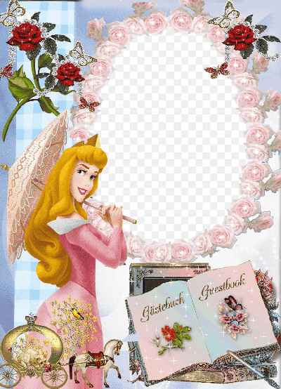 Mẫu thiết kế khung ảnh đẹp với hoa và cô gái cầm ô