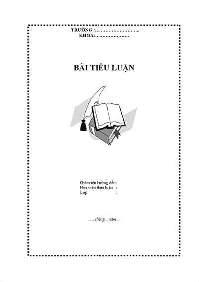 Trang bìa đề tài luận văn trang trí đơn giản đẹp mắt với khung nét đứt