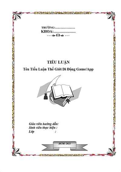 Trang bìa đề tài luận văn trang trí với những icon và hoa văn nghệ thuật