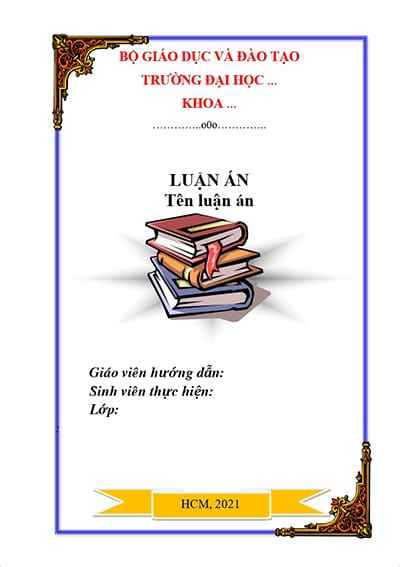 Trang bìa đề tài luận văn trang trí với những quyển sách và hoa văn cổ kính