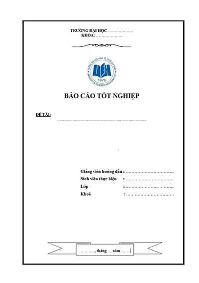 Trang bìa đề tài luận văn trang trí logo kếp hợp với họa tiết đơn giản đẹp mắt