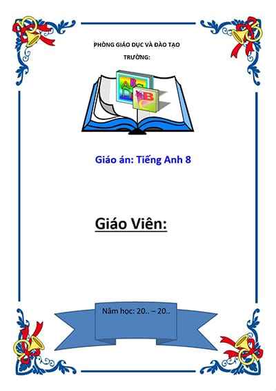 Trang bìa giáo án trang trí quyển sách cùng họa tiết là những chiếc kèn nghệ thuật