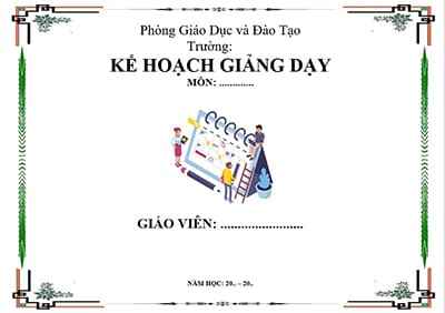 Trang bìa giáo án hình ngang trang trí quyển sổ nghi chép nghệ thuật