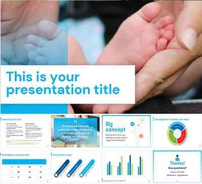 Mẫu Slide powerpoint phù hợp trong lĩnh vực: Y học, trẻ sơ sinh, sáng tạo, khoa học (41 trang)