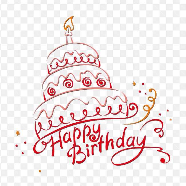 Mẫu thiết kế phác thảo chiếc bánh chúc mừng sinh nhật