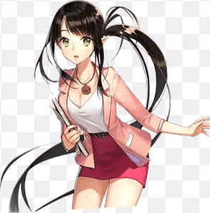 Mẫu thiết kế anime nữ quyến dũ với bộ trang phục màu hồng