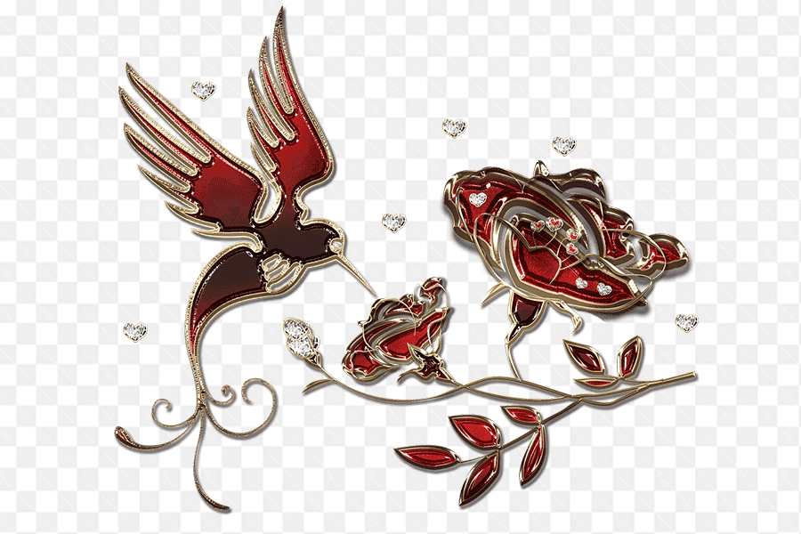 Mẫu thiết kế chú chim đang hút mật hoa vẽ bằng công nghệ đồ họa máy tính