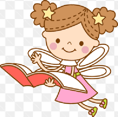 Mẫu thiết kế hình vẽ mô phỏng em bé gái đang đọc sách