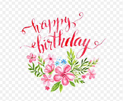 Mẫu thiết kế chúc mừng sinh nhật với nhành hoa kết hợp với dòng chữ đẹp