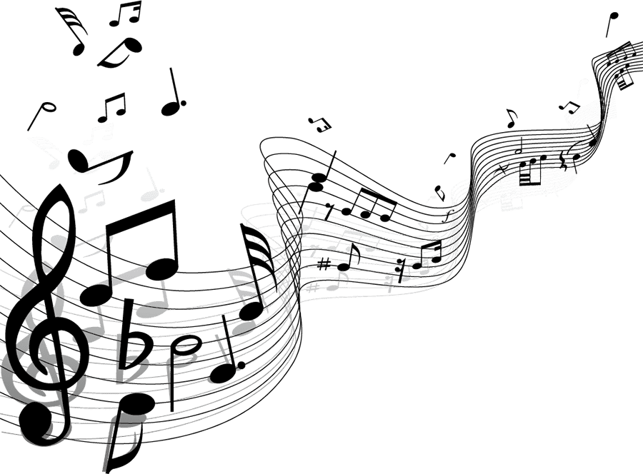 Mẫu thiết kế nghệ thuật về những nốt nhạc và dây đàn