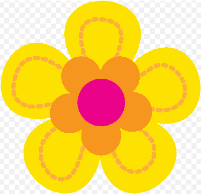 Mẫu thiết kế bông hoa vàng năm cánh vẽ bằng đồ họa máy tính