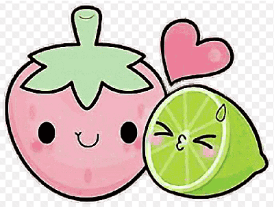 Mẫu thiết kế mẫu quả dâu tây và trái chanh