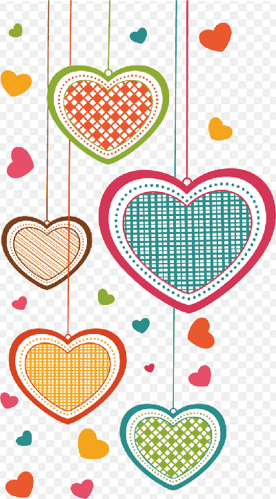 Mẫu thiết kế về những trái tim màu sắc nghệ thuật