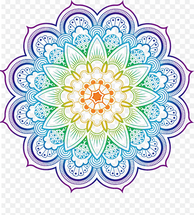 Mẫu thiết kế hoa văn công nghệ kỹ thuật số với sắc màu sặc sỡ