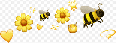 Mẫu thiết kế hiệu ứng ảnh những chú ong đang đi kiếm mật hoa
