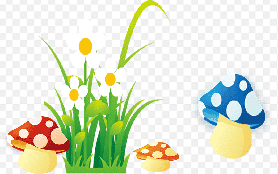 Mẫu thiết kế mẫu cây nấm và hoa cỏ đẹp