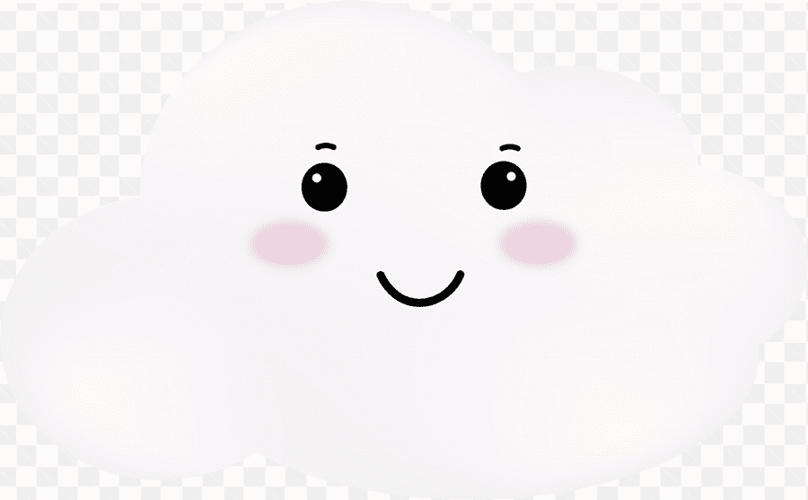 Mẫu thiết kế đám mây trắng mặt người đáng yêu