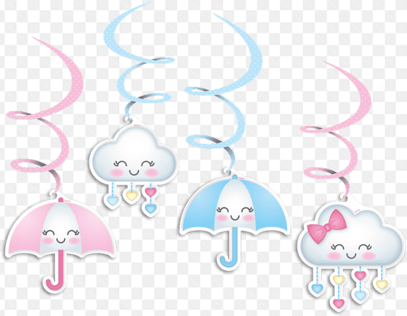 Mẫu thiết kế nghệ thuật giữa mây, chiếc ô và những sợi dây hình mặt người