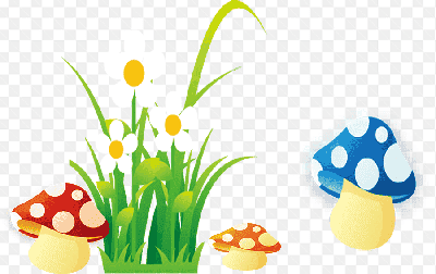 Mẫu thiết kế mẫu cây nấm và hoa cỏ đẹp