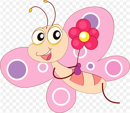 Hình ảnh phác họa chú bướm hồng với hoa văn đẹp