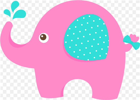Hình ảnh avatar chú voi với màu hồng nữ tính