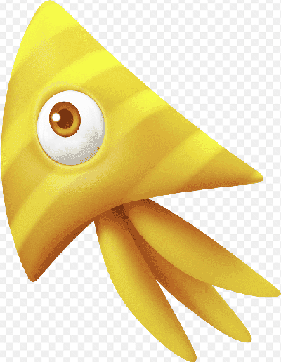 Mẫu thiết kế vẽ avatar con mực vàng 3D đẹp