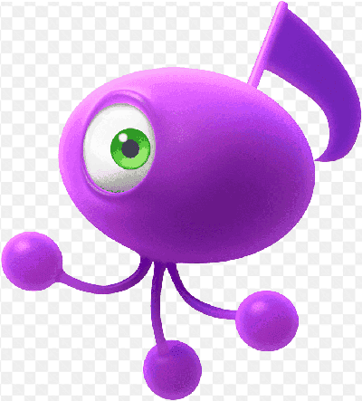 Mẫu thiết kế avatar anime màu tím với cái đầu to tròn và chỉ một con mắt xanh