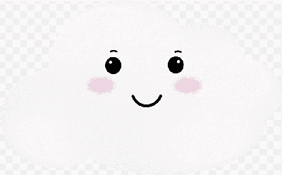 Mẫu thiết kế đám mây trắng mặt người đáng yêu