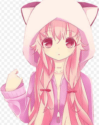 Mẫu thiết kế anime có gái với trang phục màu hồng cute