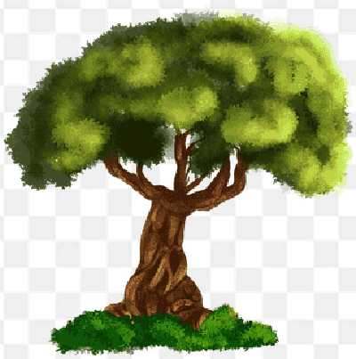 Mẫu thiết kế vẽ phác họa cây xanh cổ thụ