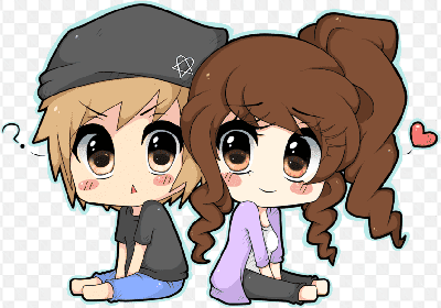 Mẫu thiết kế anime hai cô bé rất dễ thương với đôi mắt to tròn