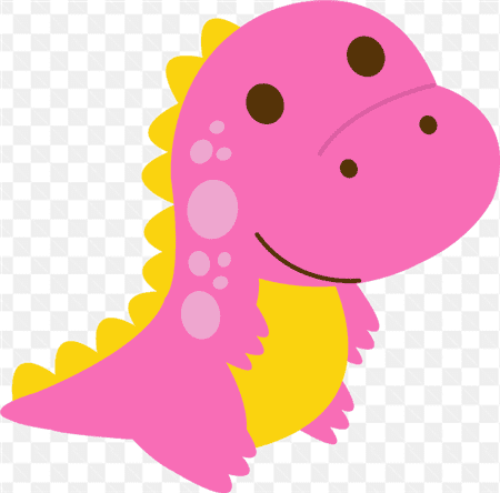 Hình ảnh vẽ chú khủng long màu hồng đẹp
