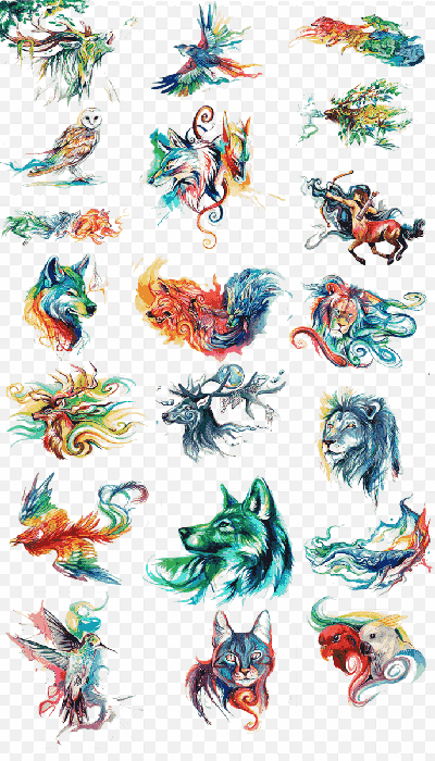 Mẫu hình ảnh vẽ phác họa nghệ thuật những con vật tuyệt đẹp