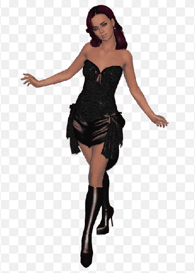 Mẫu thiết kế cô gái với bộ váy đẹn đẹp sử dụng trong thiết kế ảnh