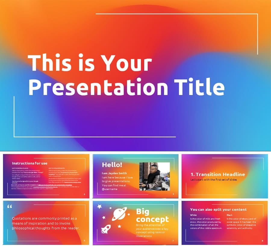 Mẫu Slide powerpoint thiết kế với nghệ thuật phối màu đẹp mắ