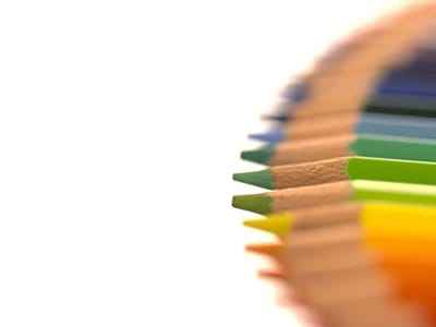 Mẫu thiết kế nghệ thuật với những chiếc bút trì làm nền powerpoint