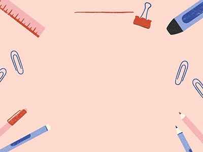 Mẫu thiết kếhung ảnh nền powerpoint với điểm nhấn là những cái kẹp và những chiếc bút chì